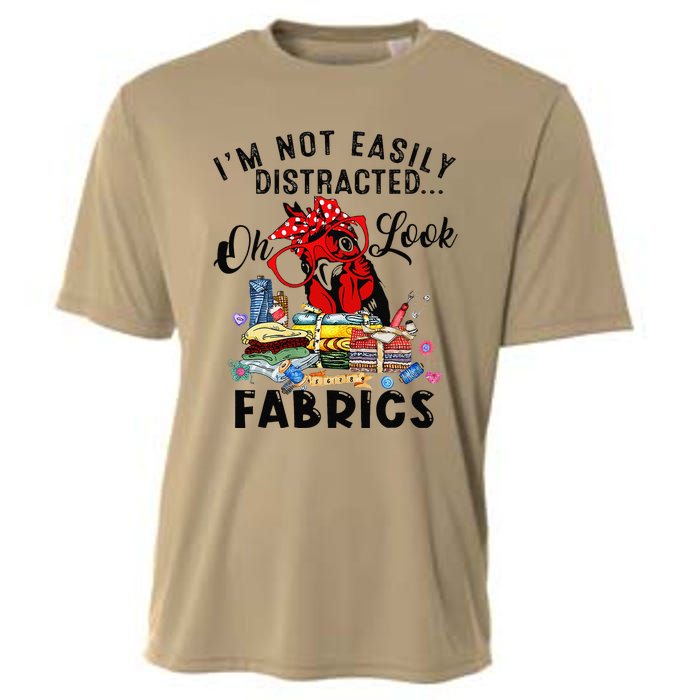 Funny Quilting Quilter Sewer Sewing Oh Look Fabrics Chicken Cooling Performance Crew T-Shirt