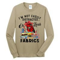 Funny Quilting Quilter Sewer Sewing Oh Look Fabrics Chicken Tall Long Sleeve T-Shirt