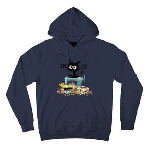 Funny Quilting Sewing Cat I’M Ok Quilting Christmas Tall Hoodie