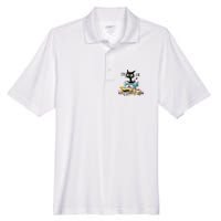 Funny Quilting Sewing Cat I’M Ok Quilting Christmas Men's Origin Performance Pique Polo