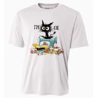 Funny Quilting Sewing Cat I’M Ok Quilting Christmas Cooling Performance Crew T-Shirt