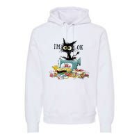 Funny Quilting Sewing Cat I’M Ok Quilting Christmas Premium Hoodie