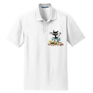 Funny Quilting Sewing Cat I’M Ok Quilting Christmas Dry Zone Grid Polo