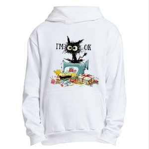 Funny Quilting Sewing Cat I’M Ok Quilting Christmas Urban Pullover Hoodie