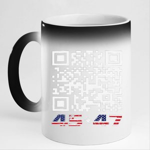 Funny Qr Scan Me President Trump 4547 Dance Code 11oz Black Color Changing Mug