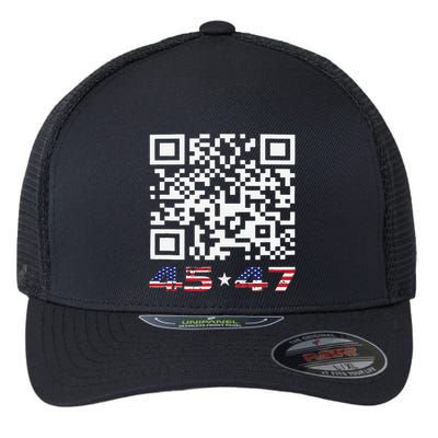 Funny Qr Scan Me President Trump 4547 Dance Code Flexfit Unipanel Trucker Cap