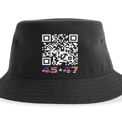 Funny Qr Scan Me President Trump 4547 Dance Code Sustainable Bucket Hat