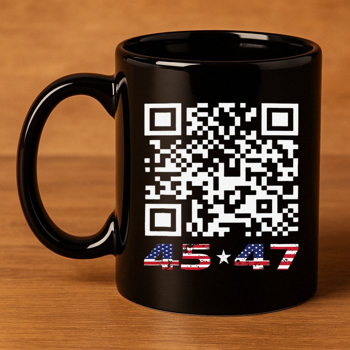 Funny Qr Scan Me President Trump 4547 Dance Code 11oz C Handle Ceramic Mug