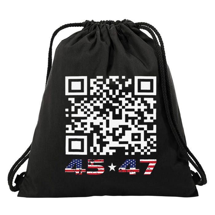 Funny Qr Scan Me President Trump 4547 Dance Code Drawstring Bag