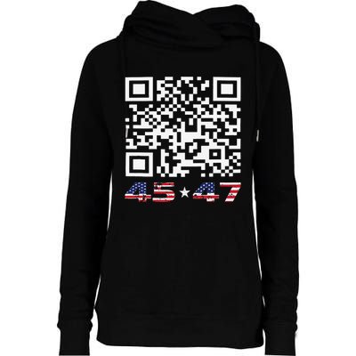 Funny Qr Scan Me President Trump 4547 Dance Code Womens Funnel Neck Pullover Hood