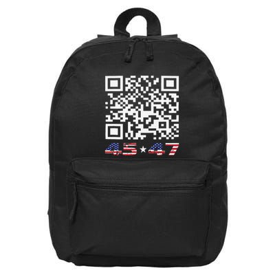 Funny Qr Scan Me President Trump 4547 Dance Code 16 in Basic Backpack