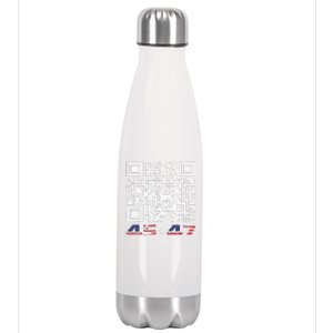 Funny Qr Scan Me President Trump 4547 Dance Code Stainless Steel Insulated Water Bottle