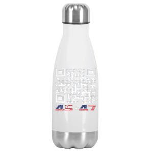 Funny Qr Scan Me President Trump 4547 Dance Code Stainless Steel Insulated Water Bottle