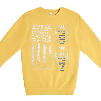 Funny Qr Scan Me President 4547 Trump Dancing Code Premium Crewneck Sweatshirt