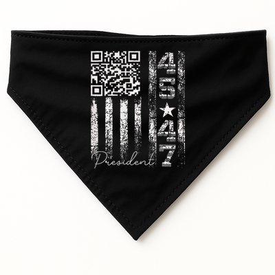Funny Qr Scan Me President 4547 Trump Dancing Code USA-Made Doggie Bandana