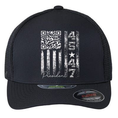 Funny Qr Scan Me President 4547 Trump Dancing Code Flexfit Unipanel Trucker Cap