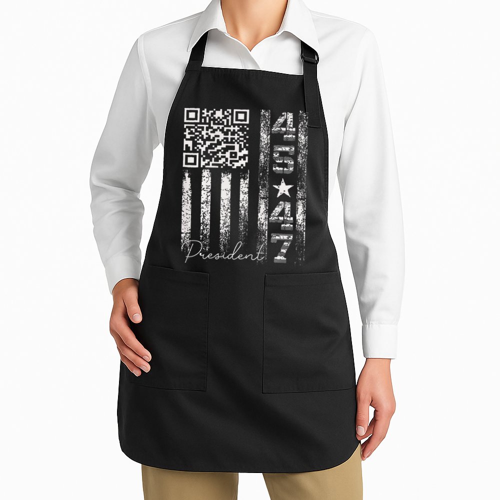 Funny Qr Scan Me President 4547 Trump Dancing Code Apron