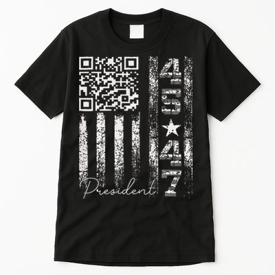 Funny Qr Scan Me President 4547 Trump Dancing Code Tall T-Shirt