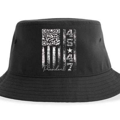 Funny Qr Scan Me President 4547 Trump Dancing Code Sustainable Bucket Hat