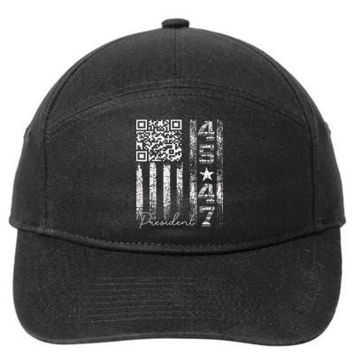Funny Qr Scan Me President 4547 Trump Dancing Code 7-Panel Snapback Hat