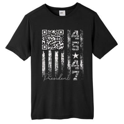 Funny Qr Scan Me President 4547 Trump Dancing Code Tall Fusion ChromaSoft Performance T-Shirt