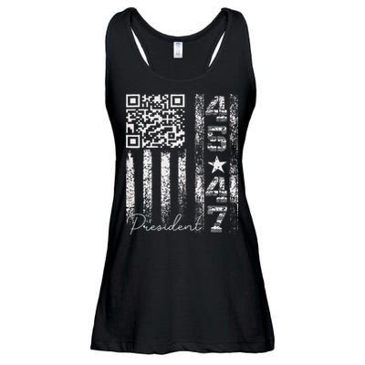 Funny Qr Scan Me President 4547 Trump Dancing Code Ladies Essential Flowy Tank