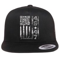 Funny Qr Scan Me President 4547 Trump Dancing Code Flat Bill Trucker Hat