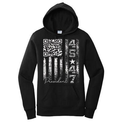Funny Qr Scan Me President 4547 Trump Dancing Code Women's Pullover Hoodie
