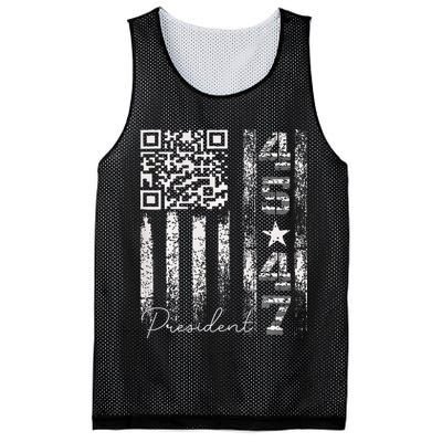 Funny Qr Scan Me President 4547 Trump Dancing Code Mesh Reversible Basketball Jersey Tank