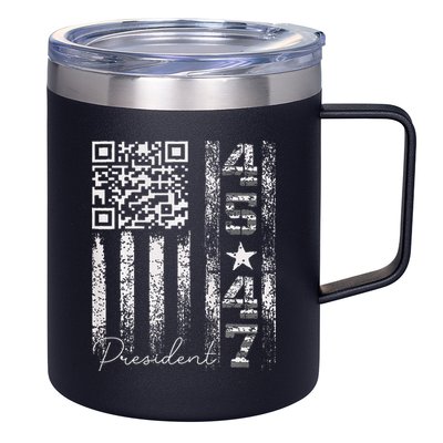 Funny Qr Scan Me President 4547 Trump Dancing Code 12oz Stainless Steel Coffee Mug