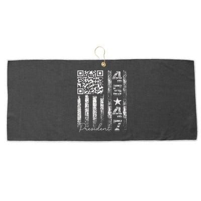 Funny Qr Scan Me President 4547 Trump Dancing Code Large Microfiber Waffle Golf Towel
