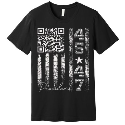Funny Qr Scan Me President 4547 Trump Dancing Code Premium T-Shirt