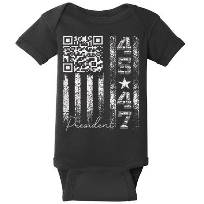 Funny Qr Scan Me President 4547 Trump Dancing Code Baby Bodysuit