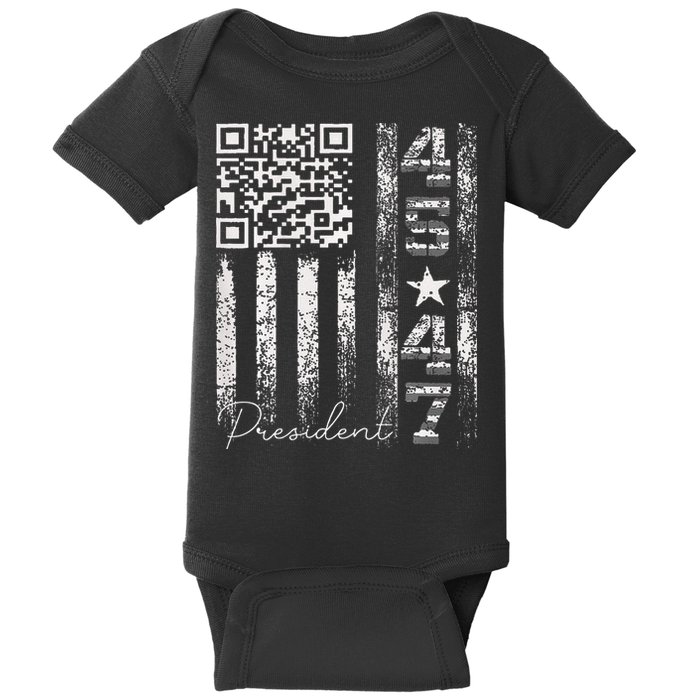 Funny Qr Scan Me President 4547 Trump Dancing Code Baby Bodysuit