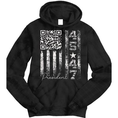 Funny Qr Scan Me President 4547 Trump Dancing Code Tie Dye Hoodie