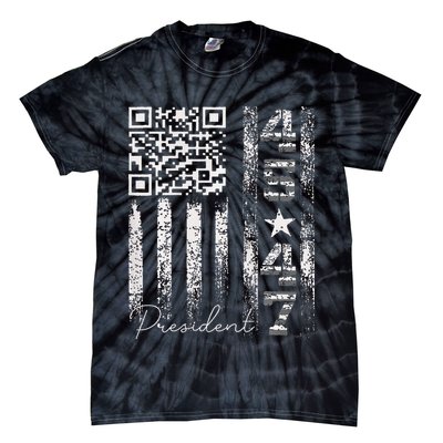 Funny Qr Scan Me President 4547 Trump Dancing Code Tie-Dye T-Shirt