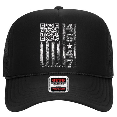 Funny Qr Scan Me President 4547 Trump Dancing Code Trucker Hat