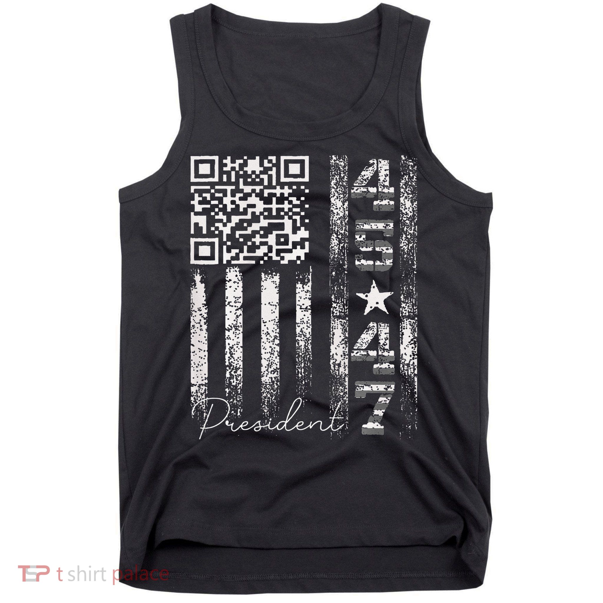 Funny Qr Scan Me President 4547 Trump Dancing Code Tank Top