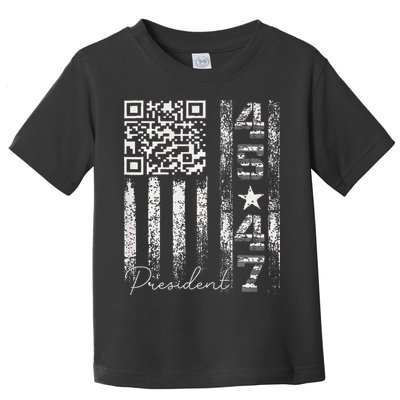 Funny Qr Scan Me President 4547 Trump Dancing Code Toddler T-Shirt