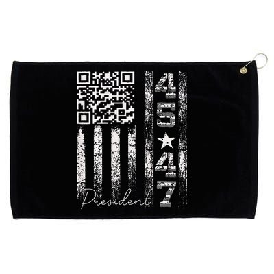 Funny Qr Scan Me President 4547 Trump Dancing Code Grommeted Golf Towel