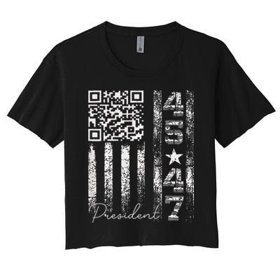 Funny Qr Scan Me President 4547 Trump Dancing Code Crop Top