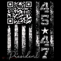Funny Qr Scan Me President 4547 Trump Dancing Code Womens T-Shirt