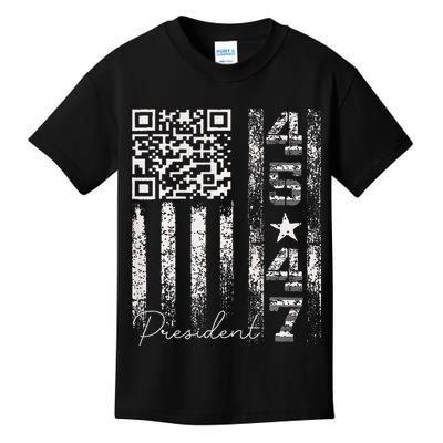 Funny Qr Scan Me President 4547 Trump Dancing Code Kids T-Shirt
