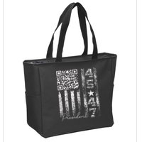 Funny Qr Scan Me President 4547 Trump Dancing Code Zip Tote Bag