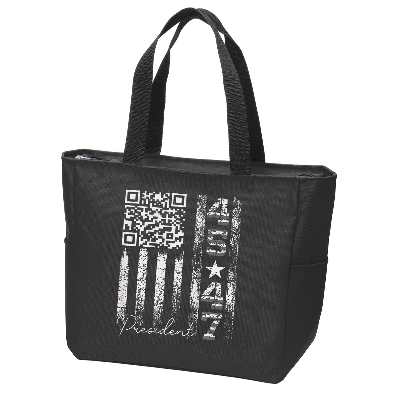 Funny Qr Scan Me President 4547 Trump Dancing Code Zip Tote Bag