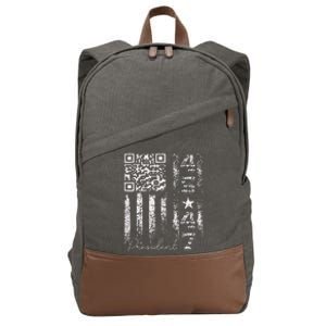 Funny Qr Scan Me President 4547 Trump Dancing Code Cotton Canvas Backpack