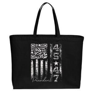 Funny Qr Scan Me President 4547 Trump Dancing Code Cotton Canvas Jumbo Tote