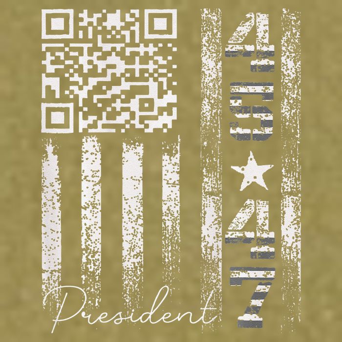 Funny Qr Scan Me President 4547 Trump Dancing Code Garment-Dyed Women's Muscle Tee