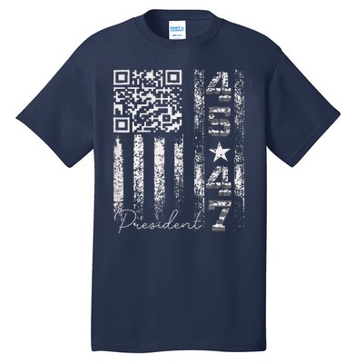 Funny Qr Scan Me President 4547 Trump Dancing Code Tall T-Shirt