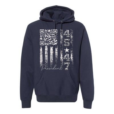 Funny Qr Scan Me President 4547 Trump Dancing Code Premium Hoodie